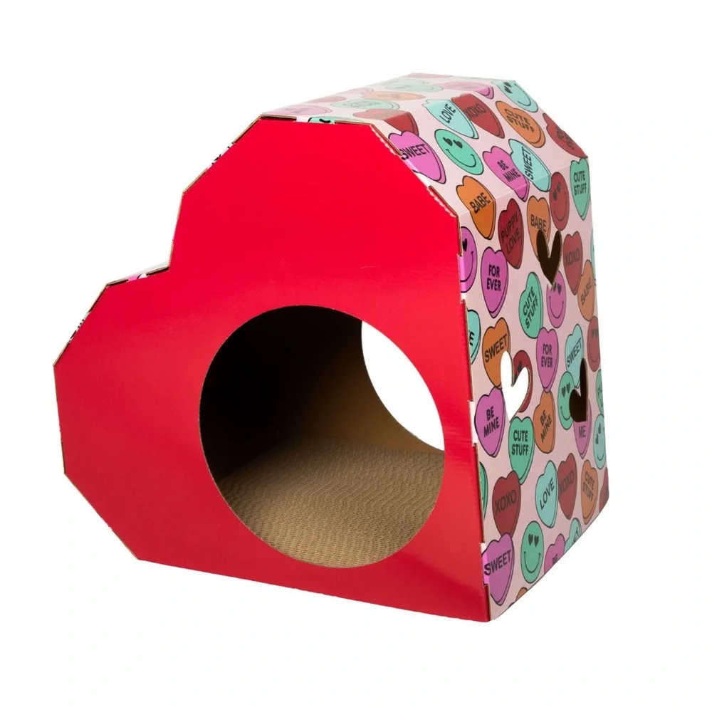 Bundle Cat Scratch Paper Heart House, 2 PalsToys, 3oz. Can food, 4.2oz solution